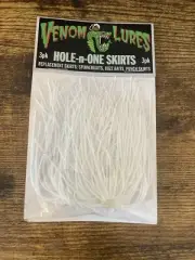 Venom Lures Hole-n-one Skirts White Glitter 3 Pack
