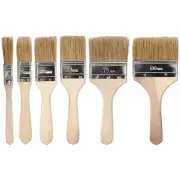 12 x GRP White Bristle Laminating Brush Wood Handle Solvent Resistant Disposable