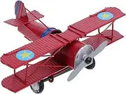 AKOOSY Vintage Metal Biplane Model Retro Iron Airplane Toy for Boys and Girls for Home Desktop Decoration and Christmas Design