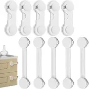 Furniture Straps Baby Proof | 10X Anti-Fall Child Safety Bookshelf Strap Latches | Multifunctional Baby Proof Drawer Locks Furniture Wall Holder for Refrigerators, Microwave