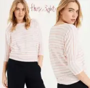 PHASE EIGHT Batwing Top Pink & White Cotton RRP;£69 *BRINLEY* UK8-18 Summer
