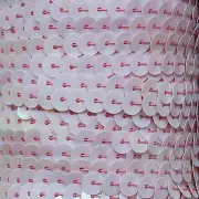 Opaque Pink Rainbow Sequin Trim 6mm 1/4" wide stitched, strung by the yard 15'