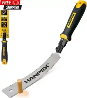 Hanpex Mini Japanese Hand Saw 7" Double Edge Pull Saw, SK5 Flush Cut Woodworking