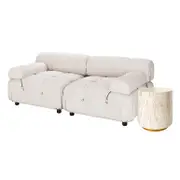 Keila 2 Seater Velvet Sofa with Side Table Package