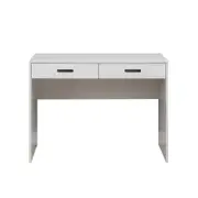 European Cabinetry White VJ Panel Oval Black Handles Odessa Desk