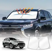 X-Car WindScreen Sun Shade Compatible with Mitsubishi Outlander 2012-2021 Foldable UV Block Wind Screen Wind Shield Shade