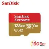 SanDisk Extreme 128GB microSDXC UHS-I(V30)(A2)記憶卡(讀取達190MB)