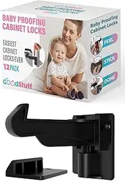 Cabinet Locks Child Safety Latches - Quick and Easy Adhesive Baby Proofing Cabinets Lock and Drawers Latch - Child Safety with No Magnetic Keys to Lose and No Tools Drilling or Measuring Required
