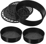 MOTHNUR 3 Sets Soil Sieve with Interchangeable Mesh for Sifting Soil Stones and Compost Lightweight Gardening Tool
