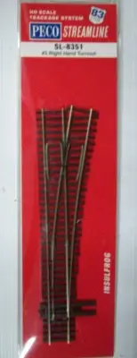 PECO SL-8351 RIGHT HAND #5 TURNOUT CODE 83 NICKEL SILVER RAIL - INSULFROG