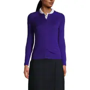 Lands' End School Uniform Young Cotton Modal Cardigan Sweater in Deep Purple at Nordstrom, Size Medium