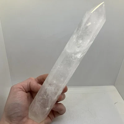 187mm XL .59LB Brazil Clear Quartz Crystal Tower Gemstone Pillar Point 267g