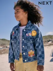 Blue Denim 100% Cotton Smiley World Denim Jacket (3-16yrs) (E25210) | $61 - $74