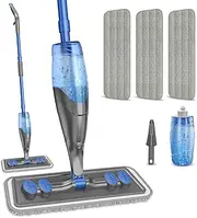 Microfiber Spray Mop for Floor Cleaning - IOPRETTY Wet Dry Hardwood Floor Mops with 3 Washable Pads for Swiffer Powermop - Flat Mop with Sprayer for Tile Wood Laminate Vinyl Marble Kitchen - Gray
