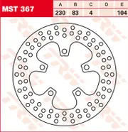 TRW Lucas Brake disc MST367, rigid
