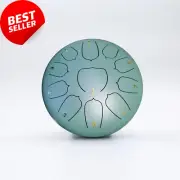 11Notes Steel Tongue Drum 10 Inch with Travel Bag, Mallets, Chakra Percussion Ha