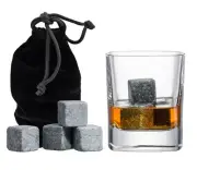 Set of 9 Grey Beverage Chilling Stones Chill Rocks Whiskey Stones for Whiskey...
