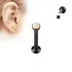 Piercing Ear Labret Black Screw Inner Opal