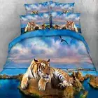 Tiger Quilt Duvet Doona Covers Set Single Double Queen King Size Bedding Linen