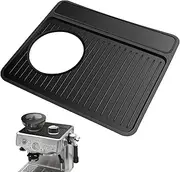 Espresso Machine Silicone Mat, Anti-scratch Not Easily Deformed Fast Drying Mat, Non Slip Pad for Breville 870/880 Top Part Coffee Machine Accessory - Black