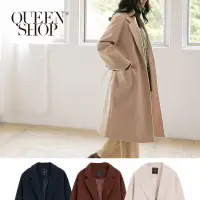 在飛比找蝦皮商城優惠-QUEENSHOP【02071046】簡約素色內舖棉毛呢長版