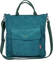[Etercycle] Crossbody Bag, Corduroy Tote Bag for Women Casual Shoulder Handbags Big Capacity Shopping Bag with Zipper and Pocket