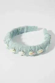 Anthropologie Addison Shell-Embellished Headband Turquoise New