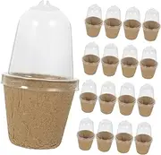 HIAKDOFT 25Pcs Seedling Pots with Dome Lids Paper Nursery Pots for Succulents Lightweight and Durable Planting Cups with Drainage for Garden Supply and Plant Care