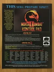 1992 Mortal Kombat II 2 KONTROL PAD Controller Print Ad/Poster Official SEGA Art