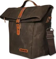6H Insulation Waxed Canvas Lunch Bag Leakproof Insulated Canvas Lunch Bag Brown