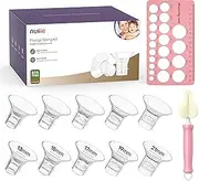 [Nuliie] 10PCS Flange Sizing Kit 13/15/17/19/21mm for 24mm Flange/Shield of Most Pumps, Silicone Flanges Insert for Momcozy/Spectra Electric Breast Pump, Breastfeeding Essential Pumping Kit for Moms