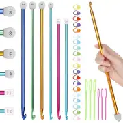 Katech 8PCS Tunisian Crochet Hooks Set, 13.78 Inch Large Crochet Hooks 6.5mm-...