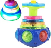 Light Up Spinnings Top, LED Shining Music Spinner Toy for Toddler | LED Flashing Spinnings Top Gyroscope Toy | Fun Spinnings Top Toy for Kids | Party Favors Exciting LED Flashing Musical,Random Color