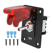 Toggle Switch 12V DC 20A Lighted Toggle Switch 3 Pin ON/Off SPST LED Illuminated with Mounting Pane Black Red