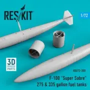 1/72 Reskit RSU72-0200 F-100 "Super Sabre" 275 & 335 gallon fuel tanks