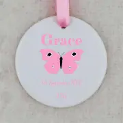 Baby Girl Personalised Circular Ornament