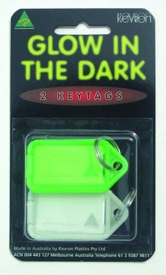 Original Kevron - GLOW IN THE DARK - Key Tags ( Double Pack ) Keyring Tag