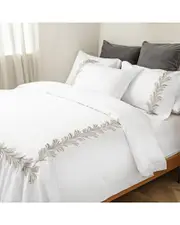 Melange Home 200 Thread Count Ava Embroidered Duvet Set