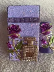 Lavender Rose Cigarette pack holder. Cigarette Case, With Lighter