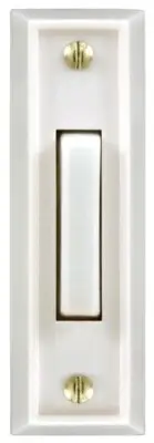 HEATHCO SL-715-1-02 Wired Push Button Front Doorbell Button chime WHITE LIGHTED