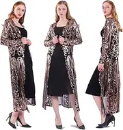[VJJ AIDEAR] Women's Sequin Cardigan Summer Cover Up Dress Glitter Sparkle Open Front Coat Dresses Duster for Evening Prom S