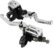 MAODOXIANG Handlebar Kits 1Pair 22mm Motorcycle Roller Adjustment Brake Clutch Levers Universal CNC Motorcycle Handlebar Hydraulic Brake Pump (Color : Silver)
