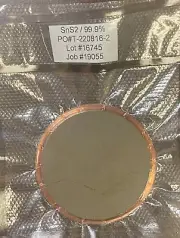 SnS2 sputter target, 99.9%, 3" Dx 0.125" thick, bonded to AJA style BP, cracks