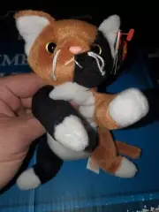 New with Tags Ty Beanie Baby Babies Chip Plush Calico Kitten 1-25-1996
