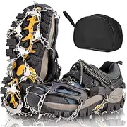 26 Spikes Crampons, TIMINGILA Ice Cleats Traction for Hiking Boots Shoes Women Men Kids, Traction Snow Grips for Hiking Fishing Walking Climbing Mountaineering