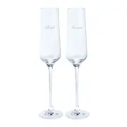 Dartington Crystal Bride & Groom Flute Pair