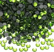 uxcell 1440 Pcs Hotfix Rhinestone Flatback 4mm Gem Crystal Round Resin Trims Beads Gem for Crafts Clothes DIY Decoration Nail Art, (SS16, Bright Green)