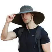 Super Wide Brim Bucket Hat UPF50+ Waterproof Sun Hat for One Size Army Green