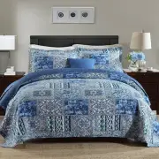 100% Cotton Bedspread Coverlet Set Patchwork Queen King Size Quilted Bedding New