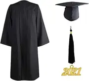 [Generic] Graduation Gown,Adult Academic Tassel Set 2021 | Unisex Graduation Costume for High School and